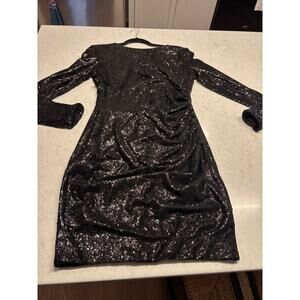 Dress the Population Lolita Sequin Dress Womens Large Glam Party Black Large